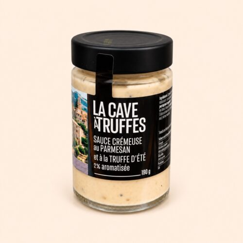 Parmesan Cream sauce with Black Summer Truffle 2% - Tuber Aestivum, flavoured 270ml Bottle