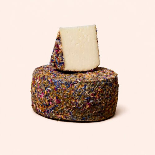 Sheep cheese with Wild Edible Flowers
